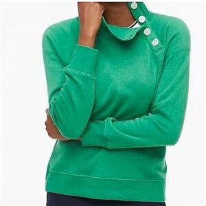 JCrew Wide button-collar green Sweatshirt size s